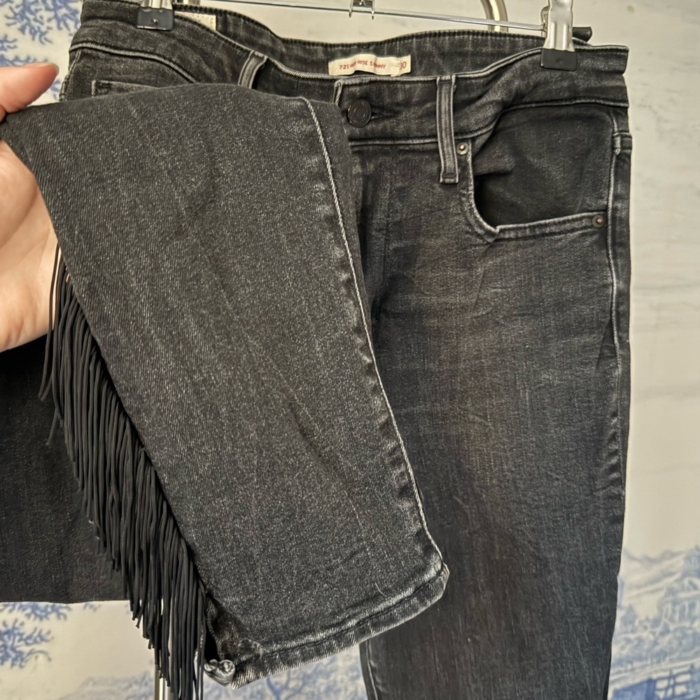 Levi’s Black Fringe Skinny Jeans